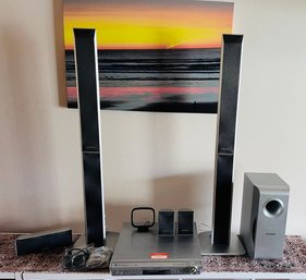 R2 Panasonic DVD 5-Disc Changer Home Theatre System W/speakers And Subwoofer