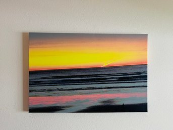 R2 Stretched Canvas Painting Ocean Sun Beach 24in X 36in