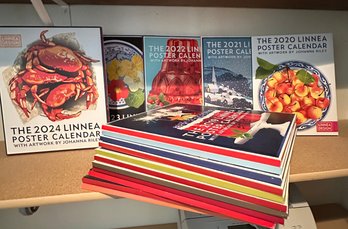 R4 Large Lot Of Linnea Design Poster Calendars (2009-2024) By Johanna Riley