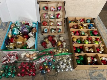 Glass Christmas Ornaments Including A Mix Of Vintage And Modern  Ornaments