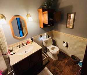 R6 Bathroom Lot TP, Shower Chair, Dehumidifier, Candles, Soap, Framed Art, Magazine Rack, Hair Dryer, Bandaids