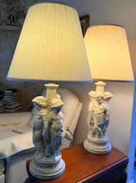 R1 Pair Of Cherub Table Lamps