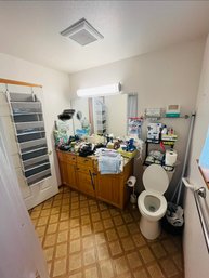 BA1 Bathroom Lot Includes Toilet Paper, Shoe Hanging Rack, Hair Dryers, Blood Pressure Monitor, Baby Wipes,