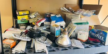 R0 Lot Of Nails, Threaded Rod, Bulbs, Brackets, Electrical Outlets Junction Boxes, Nuts And Washers