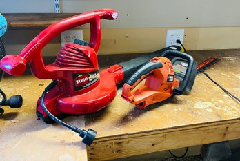 R0 Toro Ultra Blower Vac Corded, Black & Decker 22in Hedge Trimmer Corded