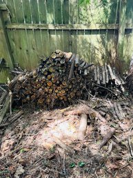 R00 Buyers Pick #7 Firewood Lot, Signs, Patio Set, Umbrellas