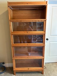 R5 6ft 3in Tall Wooden Bookshelf With Glass Doors