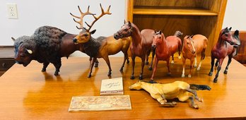 R0 Breyer Molding Co. Artists Series Elk, Horses, Bison
