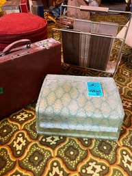 Rm8 Swivel Stool On Wood Base, Vintage Look Metal Magazine Holder, Briefcase, Sewing Supply