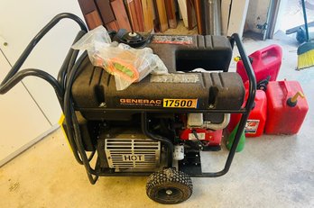R0 Generac Series 17500 Electric Start Portable Generator W/Fuel Cans