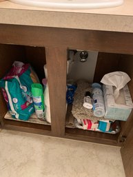 Assorted Toiletries, Decorative Signs, Rod And Shower Curtain, Laundry Basket, Crocs, Thinsulate Boots