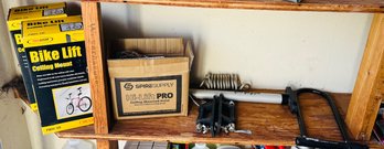 R0 Bike Supplies Lot Bike Lift Ceiling Mount Kits, Hand Pump, Krypto Lok No Key, Hi Lift Pro, Bike Tights