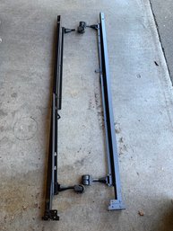 Folding Card Table, 4 Samsonite Metal And Fabric Folding Chairs, Metal Full Size Bed Frame Base