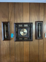 Rm8 Wall Clock And Sconces. Appears To Be Plastic