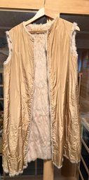 RDS Antique Long Length Rabbit Fur Button Down Unknown Textile, Possibly A Dress, Vest, Or Coat/jacket Lining