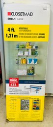 R0 ClosetMaid ShelfTrack 4 Ft. Adjustable Utility Organizer Kit In White (brand New)