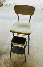 R0 Vintage Cosco Stylaire Retro Chair With Two-step Pull-out Step Stool