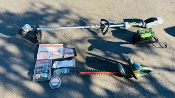 R0 Battery Powered Trimmer, Electric 18in Hedge Trimmer Plus Safety Glasses