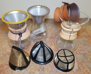 R4 Bodum Glass Pour Over Coffee Maker Set Of Three And Coffee Filters