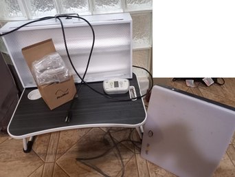 B4 Light Therapy Lamp, Heated Mattress Pad Controller & Folding Lap Desk Bundle