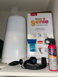 Diaper Genie, Headphones And Bear Deterrent Spray