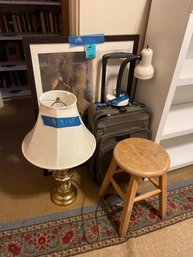 Native American Framed Art, Lamps, Suitcase