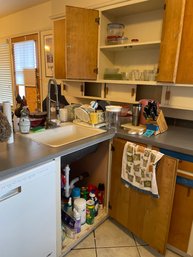 Braided Rug Measures 31in X 20in,  Glasses, Plates, Canister