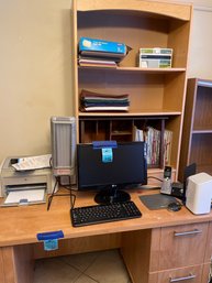 LG Monitor, HP Laser Jet 1020 Printer, Sun Station Light, And Cyber Power Hook Up