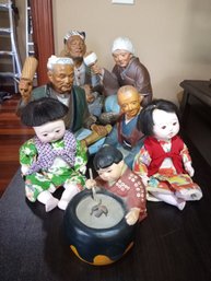 R5 Vintage Asian Figurine & Doll Collection Lot Featuring Assorted Decorative Figures And More