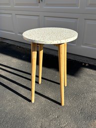 Terrazzo Side Table With Wood Legs