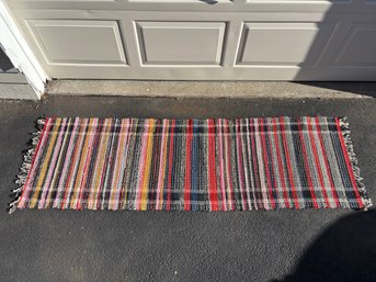 7ft Long Runner Multicolored Rag Rug