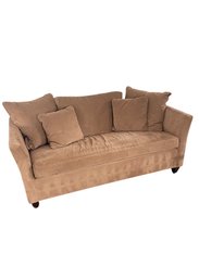 Upholstered Sofa With Pull-Out Bed And Throw Pillows