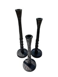 Three Pottery Barn Candle Holders
