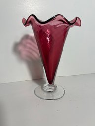 Royal Scot Cranberry Glass Vase