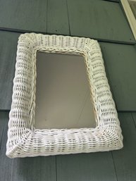 Rectangular Wicker Mirror