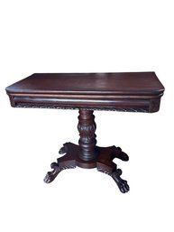 Carved Mahogany  Table With Claw Feet