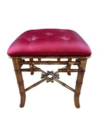 Vintage Bamboo-style Stool Or Ottoman