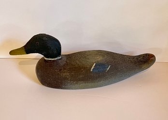 Vintage Hand-Carved Wooden Duck Decoy  Painted Drake