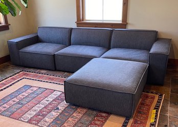 Contemporary Modular Sectional Sofa With Ottoman