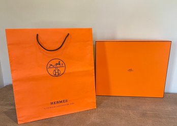 Hermes Signature Orange Gift Box & Shopping Bag Set