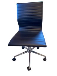 Modern Black Faux Leather Rolling Office Chair