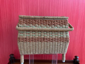 Vintage Woven Sewing Basket