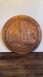 Hand-Carved Copper Wall Plaque