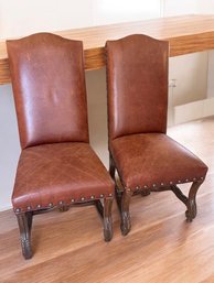 Pair Strasbourg Leather Chairs