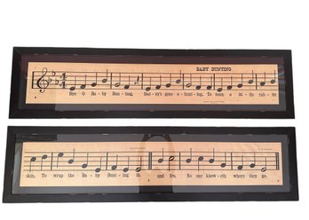 Framed Vintage Baby Bunting Sheet Music Display