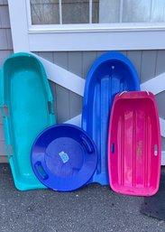 Lot Of Four Snow Sleds