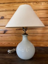 Glass Table Lamp With Neutral Shade