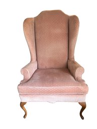 Pink Velvet Wing Back Chair