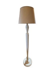 Tall Turned Wood Floor Lamp With Shade