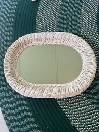 Large Oval Wicker Mirror